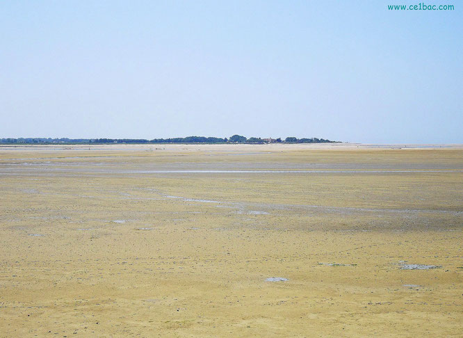 Le Crotoy, marée basse, en face c'est Le Hourdel