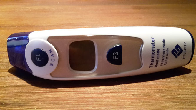 Blauer Aufsatz für die Stirnmessung