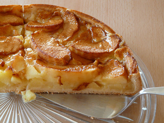 tarta de queso y manzana