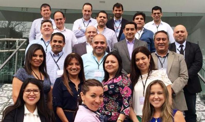 Ejecutivos de las oficinas de Xerox de Argentina, Perú, Chile y Ecuador, durante el evento de capacitación en Lima, Perú.