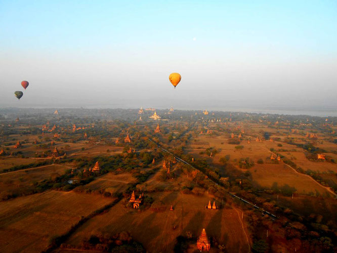 Hot air balloons over Bagan