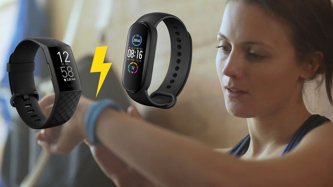 Fitbit Charge 4 und Xiaomi Mi Band 5