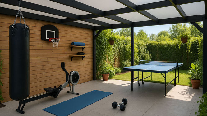 Ein Carport als privates Fitnessstudio