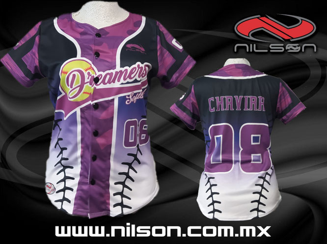 jersey de beisbol modelo dreamers, sublimacion digital, nilson ropa deportiva