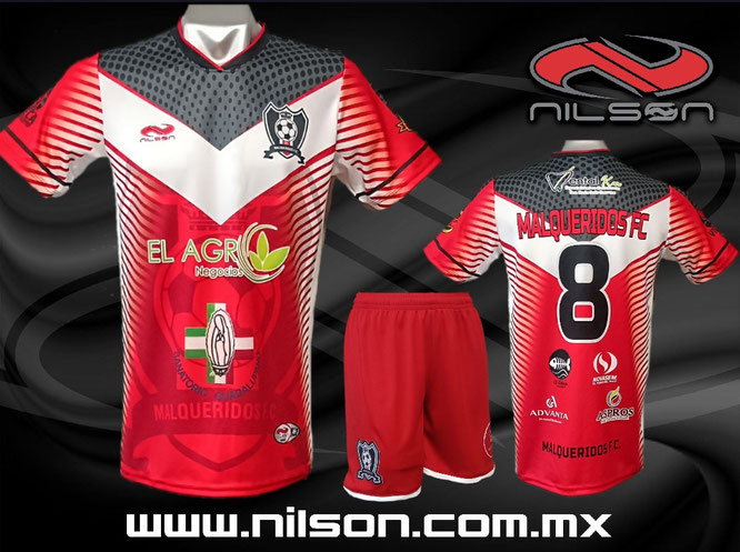 UNIFORME DE FUTBOL, SUBLIMACION DIGITAL, EQUIPO MALQUERIDOS, MARCA NILSON ROPA DEPORTIVA