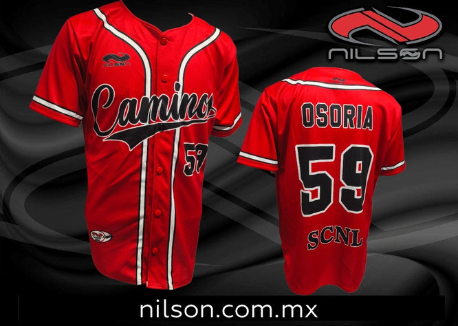 CAMISOLA, CASACA DE BEISBOL SUBLIMACION. EQUIPO CAMINOS. NILSON ROPA DEPORTIVA