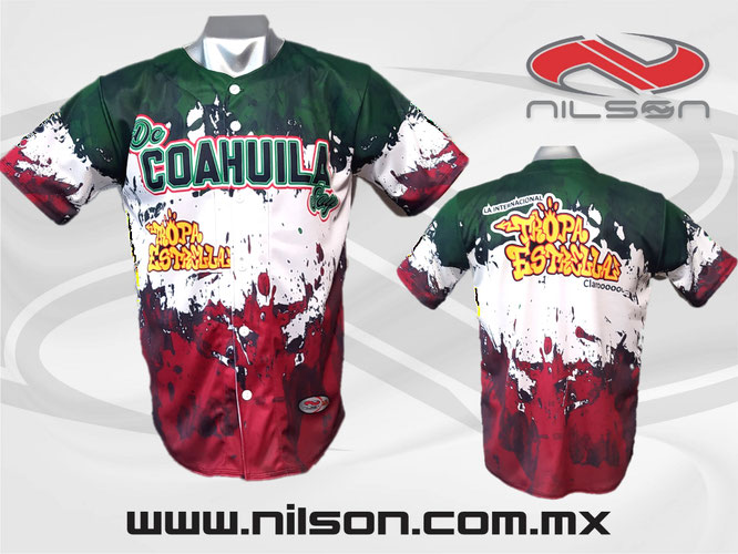 CAMISOLA jersey beisbol modelo TRICOLOR sublimacion digital, Nilson ropa deportiva