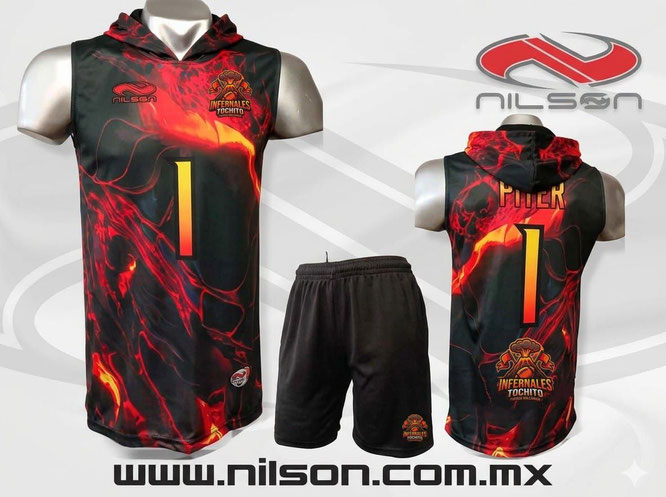 uniformes de flag football, modelo LAVA, Equipo infernales. Nilson Ropa deportiva