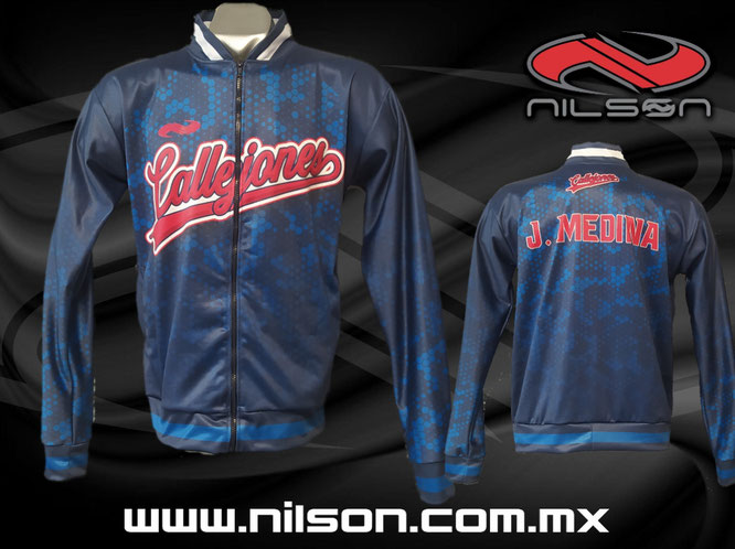 chamarra sublimada fullprint nilson, modelo Hexagonos