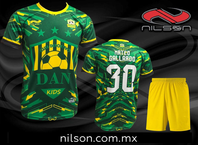 uniforme de futbol soccer, sublimacion digital. Equipo DAN KIDS. Nilson ropa