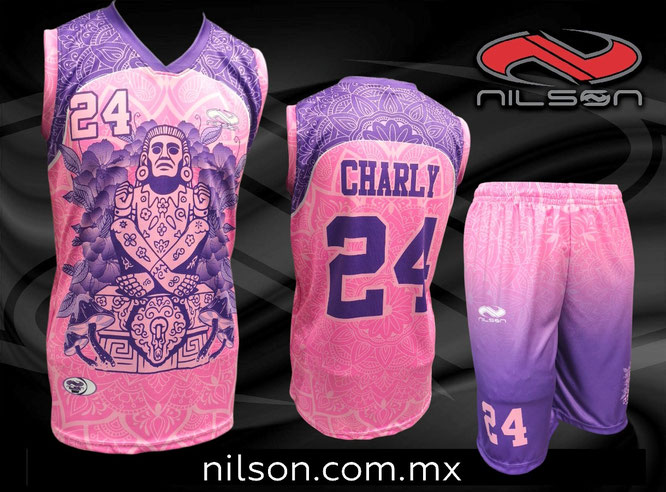 Uniforme Basketball Modelo XOCHIPILLI , Sublimacion fullprint. NILSON ROPA DEPORTIVA