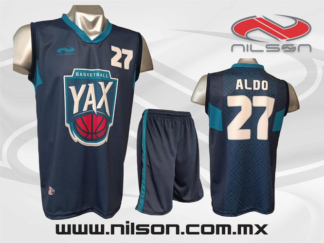 uniforme basquetbol playera sublimada, short no sublimado Equipo YAX