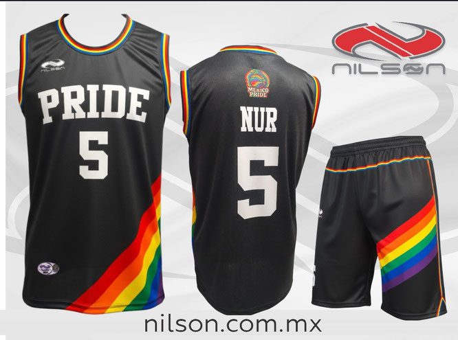 UNIFORME DE BASKETBALL. SUBLIMACION DIGITAL EQUIPO PRIDE. NILSON ROPA DEPORTIVA