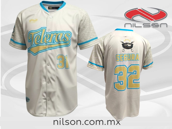 CAMISOLA, CASACA DE BEISBOL SUBLIMACION. EQUIPO TELERAS 26. NILSON ROPA DEPORTIVA