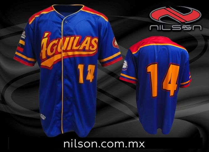 CAMISOLA, CASACA DE BEISBOL, SUBLIMACION DIGITAL. EQUIPO AGUILAS 2026. NILSON ROPA DEPORTIVA
