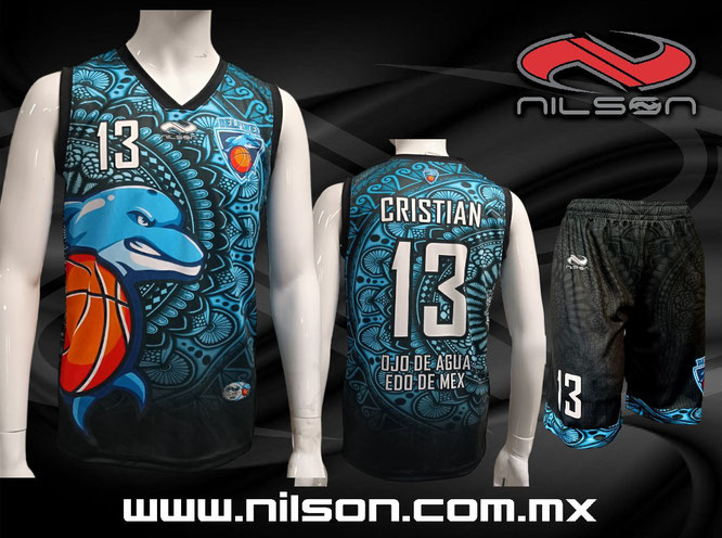 UNIFORME SUBLIMADO BASQUETBOL, EQUIPO DELFINES. NILSON ROPA DEPORTIVA