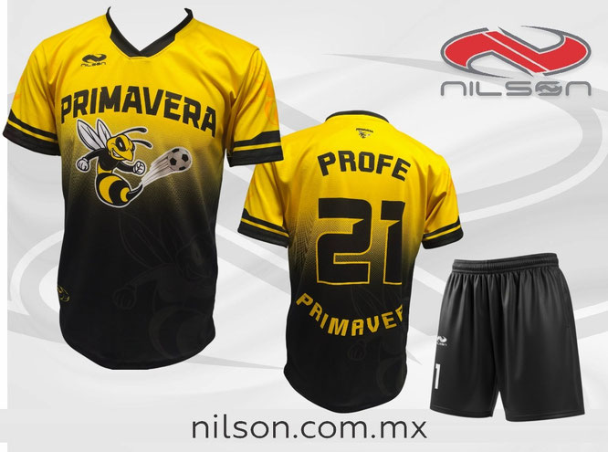 Uniformes de futbol. Playera sublimada, equipo Primavera. Nilson Ropa Deportiva