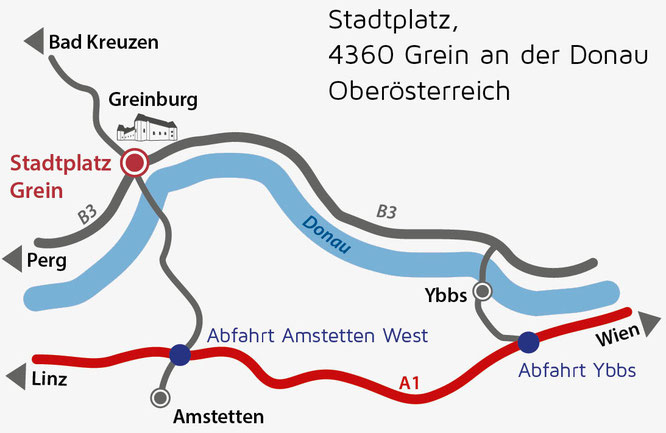 Anfahrtskizze Grein an der Donau