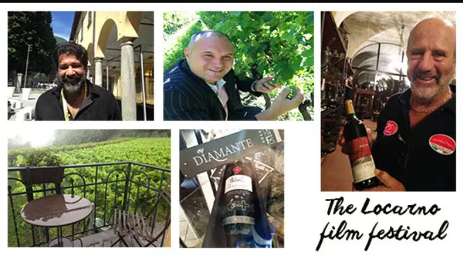 Kartikeya Narayan Singh, Producer, Chauthi Koot; Nuno Correia Sommelier, in the vineyard of Fattoria Amoroso; Angelo Delea, owner Delea Wines with the first bottle produced in 1983; Diamante, the top wine from Delea cellars; View from an upper balcony at 