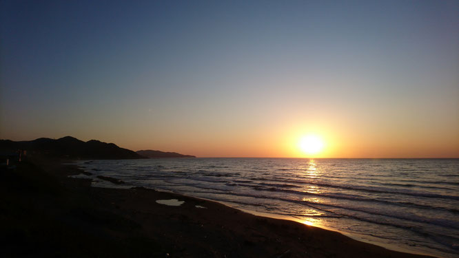 今日の「うみがたり」前からの夕焼け