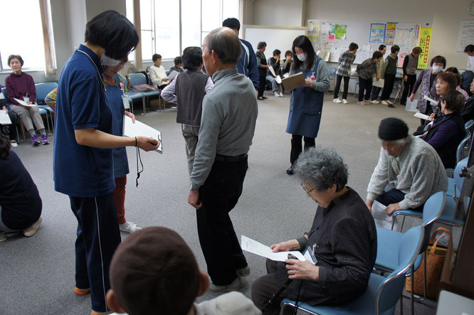 5年目に突入した介護予防教室「だんだん広場」。今週は「効果測定(脳・体力テスト)」週間です