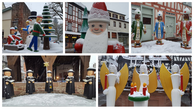 Wunderschöne Weihnachtsfiguren auf dem Weihnachtsmarkt in Michelstadt
