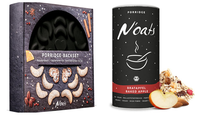 Wir testen: Das Porridge-Backset sowie die N'oats-Wintersorte Bratapfel von mymuesli