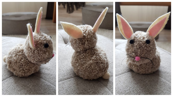 Unser fertiger Osterhase aus Pompons
