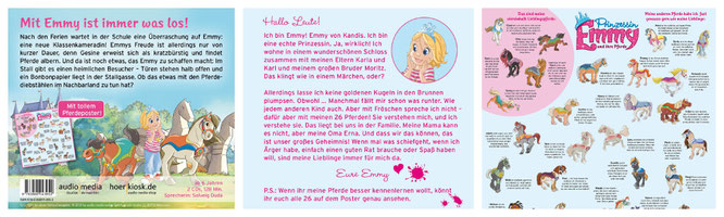 Klappentexte und Poster der CD "Prinzessin Emmy - Trubel im Klassenzimmer"