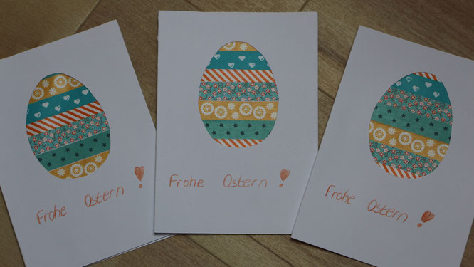 die fertigen Osterkarten