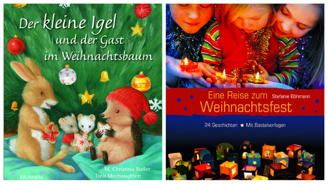 Zwei wundervolle Bücher für die Adventszeit: "Der kleine Igel und der Gast im Weihnachtsbaum" sowie "Eine Reise zum Weihnachtsfest"
