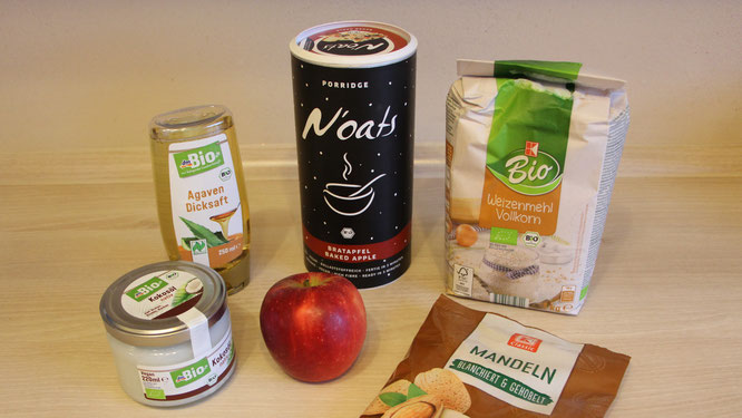 Zutaten für Apfel-Zimt-Plätzchen mit der N'oats-Sorte Bratapfel von mymuesli