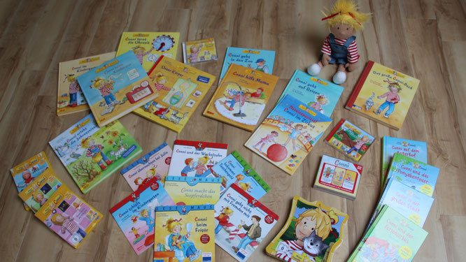 All unsere Conni-Bücher, Conni-CDs, Conni-DVDs und unsere Conni-Puppe