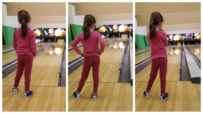 Unsere Kleine beim Bowlen