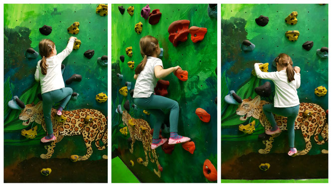 Unsere Kleine in der Boulderwelt Frankfurt (am Main)