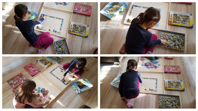 Unsere Mädels machen ein Puzzle nach dem anderen