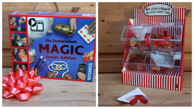 Ein Zauberkasten und ein kleiner Süßigkeitenstand für unsere Achtjährige zum Geburtstag