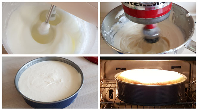Der Käsekuchen erhält seine Quarkmasse und wird gebacken