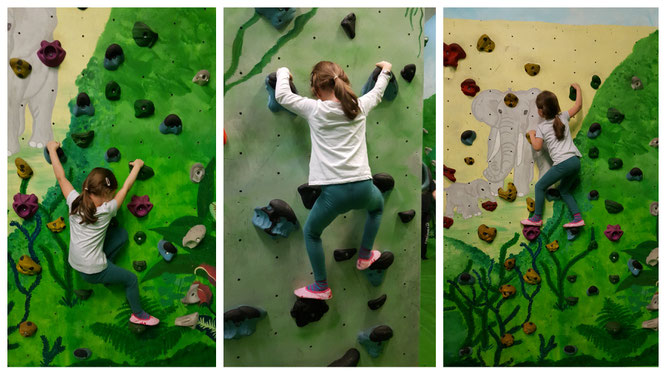 Unsere Kleine in der Boulderwelt Frankfurt (am Main)