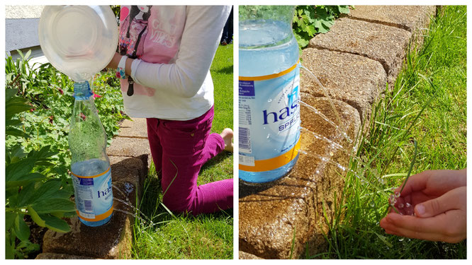 Wir machen ein Experiment zum Thema Wasserdruck