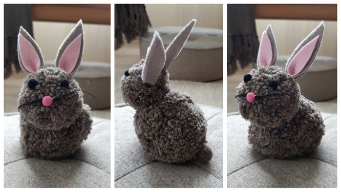 Unser fertiger Osterhase aus Pompons