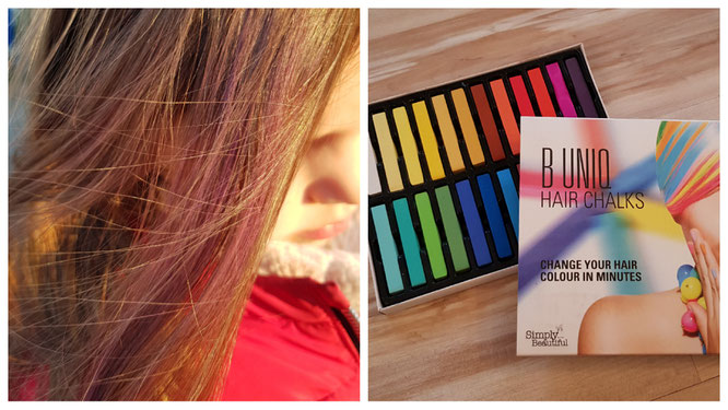 Unsere Kleine probiert ihre neue Haarkreide aus