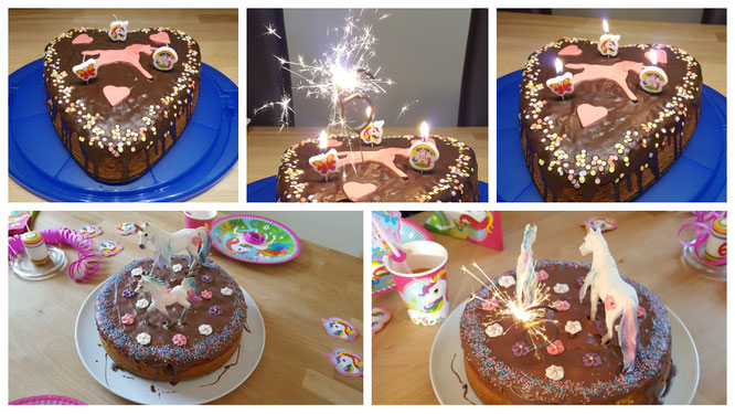 Einhorn-Geburtstagskuchen für unsere Kleine zum sechsten Geburtstag