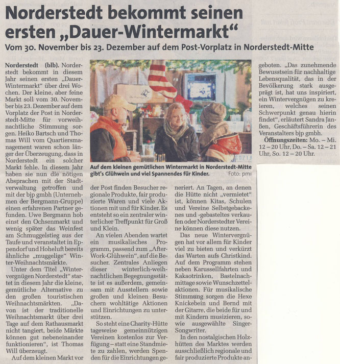 Wintervergnügen, Weihnachtsmarkt, Event, PACT, Norderstedt-Mitte, Quartiersmanagement