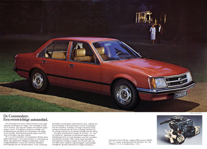 Opel Commodore C Prospekt August 1980 Niederlande