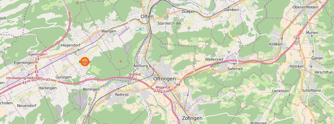 Haus Region Olten Karte cc openstretmap.org