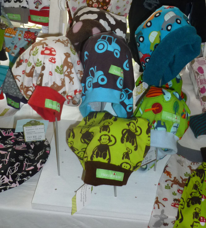 Kindermützen, Babymütze, Traktor, Affe, Elefant, Reh, Pilz, Auto