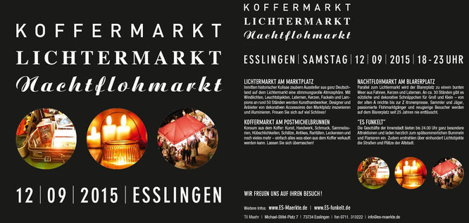 Koffermarkt Lichtermarkt Nachtflohmarkt Esslingen