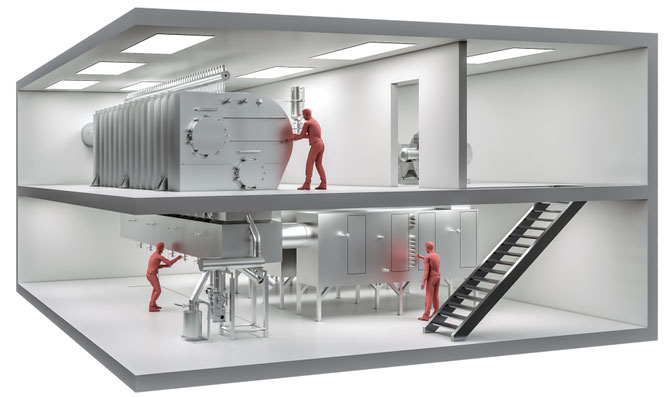 Schematic illustration of Glatt Modflex - New continuous agglomeration and next-generation control systems