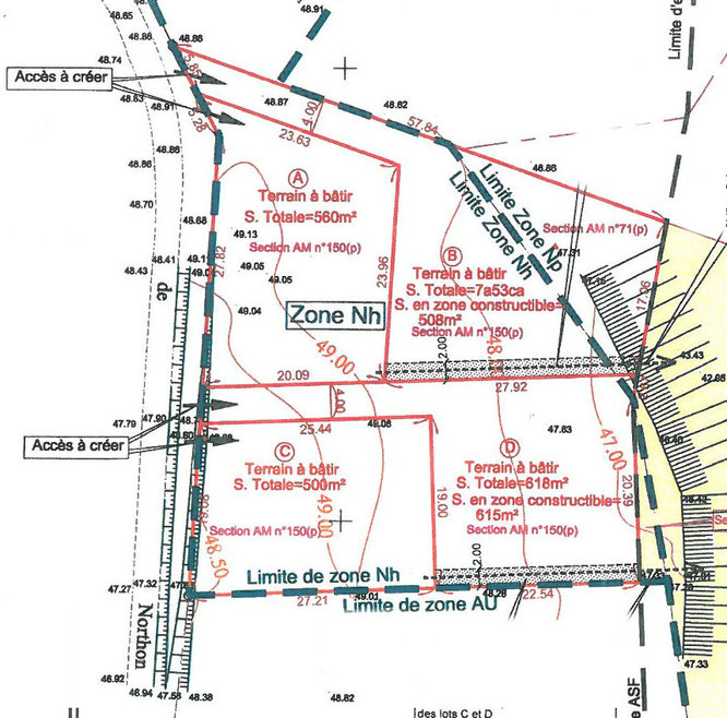 plan de division, terrain à bâtir, terrain à vendre, lotissement, projet immobilier, landes 40